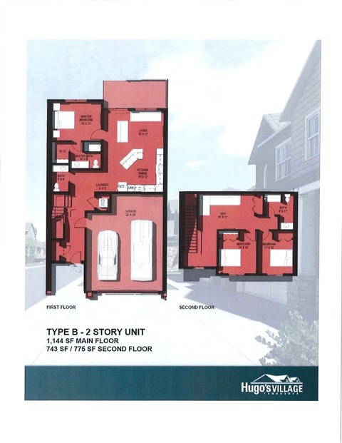 Floor plan for 3 beds, 2 baths, 1900 sqft